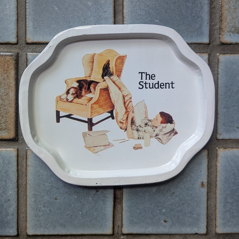 Vintage 'The Student' Decorative Tray